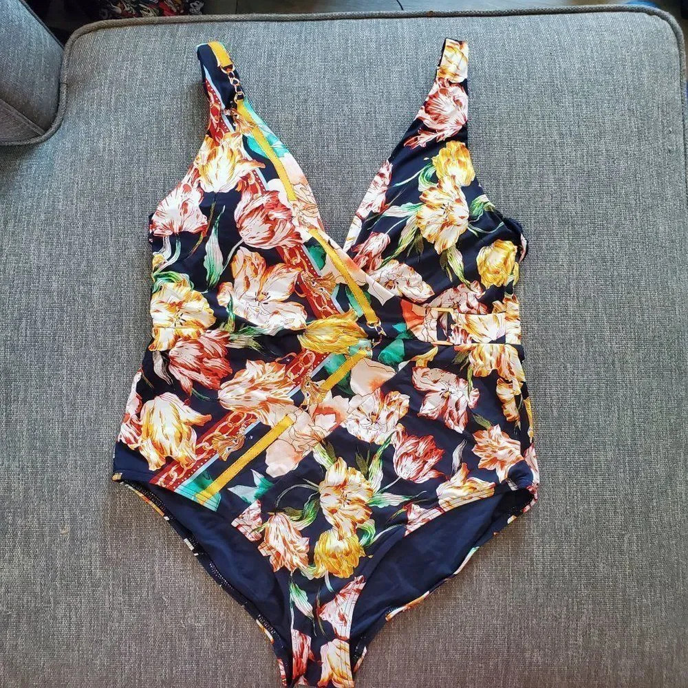 Jessica Allen Galleria underwire Multicolor Sz 10 One-piece Swimsuit - Picture 5 of 16
